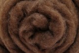 Austrian Tirol mountain carded wool, naturally brown, code KN3, 100 g